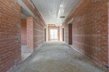 interior of the apartment without decoration in gray colors