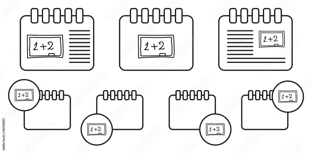 Poster exercise on the school board sketch vector icon in calender set illustration for ui and ux, website 