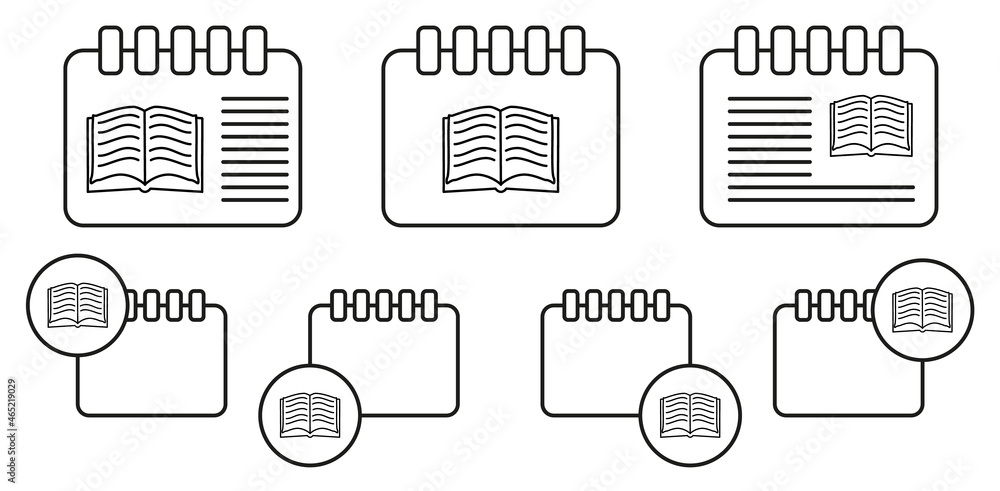Poster open book sketch vector icon in calender set illustration for ui and ux, website or mobile applicati