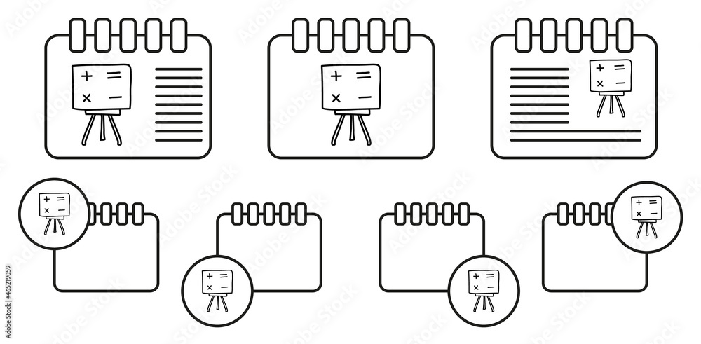 Poster school board with exercise sketch vector icon in calender set illustration for ui and ux, website or