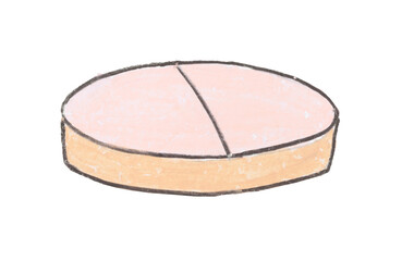 Pill drawing with crayon on white background