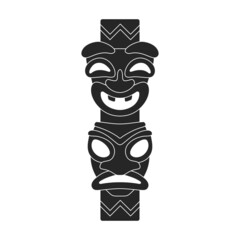 Totem tribal vector black icon. Vector illustration mask of idol on white background. Isolated black illustration icon of totem tribal .