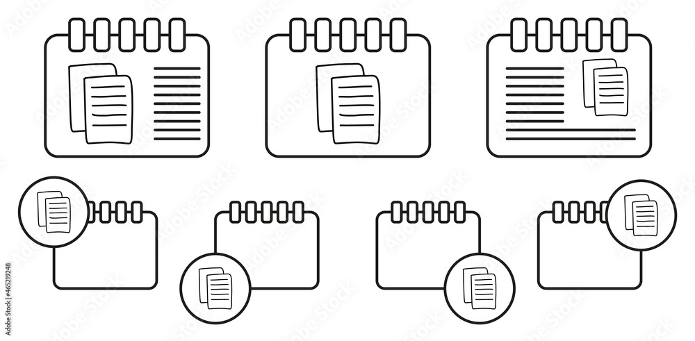 Poster sheets of papers sketch vector icon in calender set illustration for ui and ux, website or mobile ap