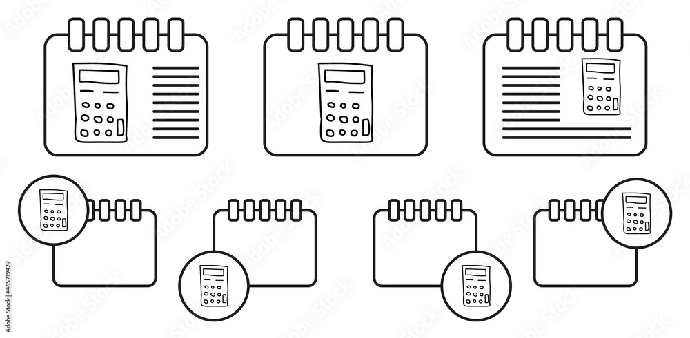 Poster calculator sketch vector icon in calender set illustration for ui and ux, website or mobile applicat
