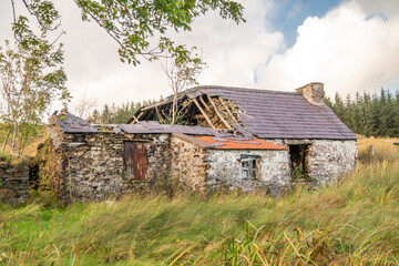Derelict cottage at Croaghnageer in County Donegal - Ireland