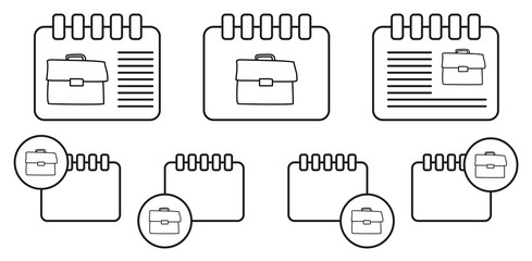 Portfolio sketch vector icon in calender set illustration for ui and ux, website or mobile application