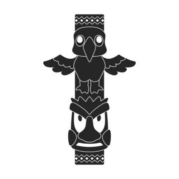 Totem tribal vector black icon. Vector illustration mask of idol on white background. Isolated black illustration icon of totem tribal .
