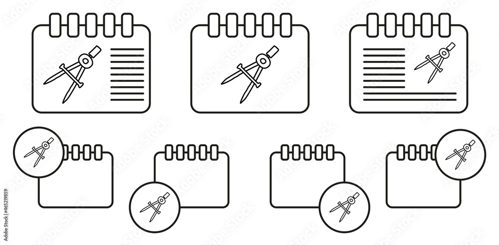 Poster compass sketch vector icon in calender set illustration for ui and ux, website or mobile application