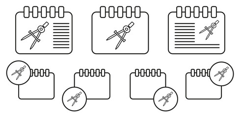 Compass sketch vector icon in calender set illustration for ui and ux, website or mobile application
