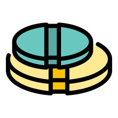 Sickness pill icon. Outline sickness pill vector icon color flat isolated