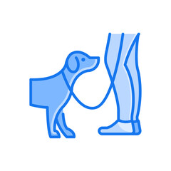 Dog Training Vector blue colours Icon Design illustration. Veterinary Symbol on White background EPS 10 File