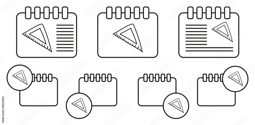 Poster angle ruler sketch vector icon in calender set illustration for ui and ux, website or mobile applica