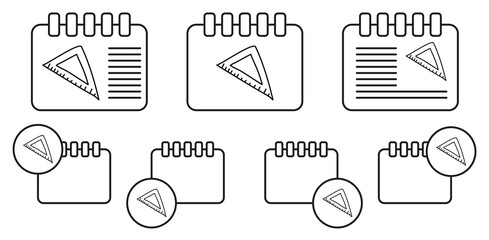 Angle ruler sketch vector icon in calender set illustration for ui and ux, website or mobile application