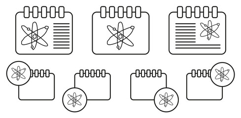 Atomic elements sketch vector icon in calender set illustration for ui and ux, website or mobile application