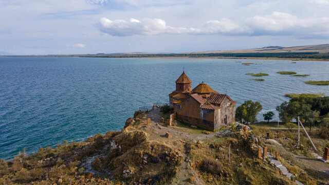 Ayrivank Monastery by Sevan Lake in Armenia, Aerial View