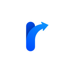 letter r with arrow logo