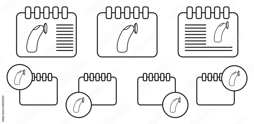 Poster lens on finger vector icon in calender set illustration for ui and ux, website or mobile application