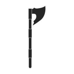 Axe of medieval vector black icon. Vector illustration weapon ancient on white background. Isolated black illustration icon axe of medieval .