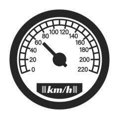 Speedometer vector icon.Black vector icon isolated on white background speedometer .