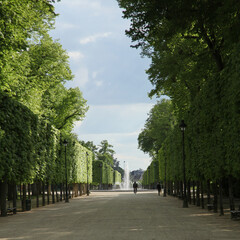Allée centrale du parc de Blossac à Poitiers