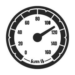Speedometer vector icon.Black vector icon isolated on white background speedometer .