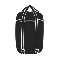Sleeping bag vector icon.Black vector icon isolated on white background sleeping bag .