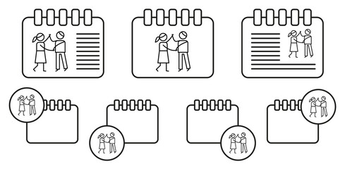 Dance, couple, parents vector icon in calender set illustration for ui and ux, website or mobile application