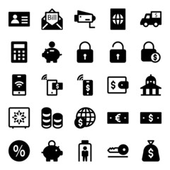 Glyph icons for credit card payments.