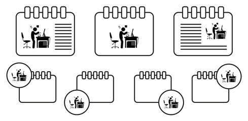 Man angry vector icon in calender set illustration for ui and ux, website or mobile application