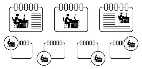 Man gamer vector icon in calender set illustration for ui and ux, website or mobile application