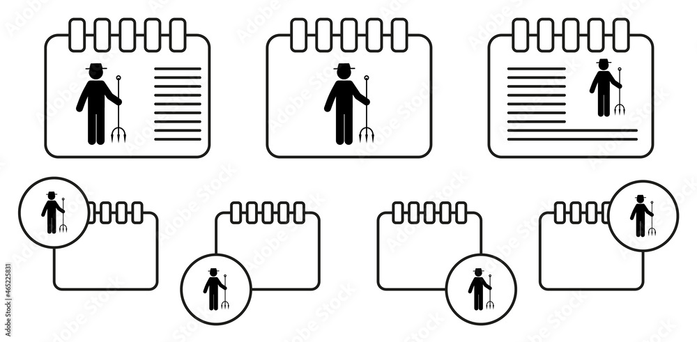 Poster man man with pitchforks vector icon in calender set illustration for ui and ux, website or mobile ap