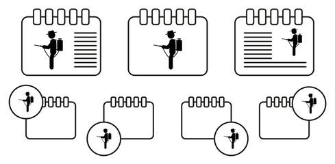 Man nebulizer vector icon in calender set illustration for ui and ux, website or mobile application