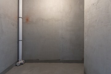 interior of the apartment without decoration in gray colors