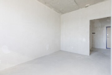 interior of the apartment without decoration in gray colors