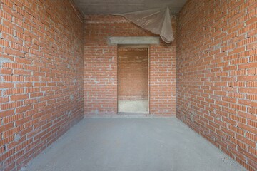 interior of the apartment without decoration in gray colors