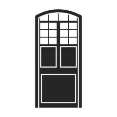 Door vector icon.Black vector icon isolated on white background door .