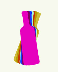 Vector Illustration Of A Bottle Of Wine - 465227455