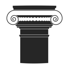 Ancient column vector black icon. Vector illustration pillar of antique on white background. Isolated black illustration icon of ancient column .