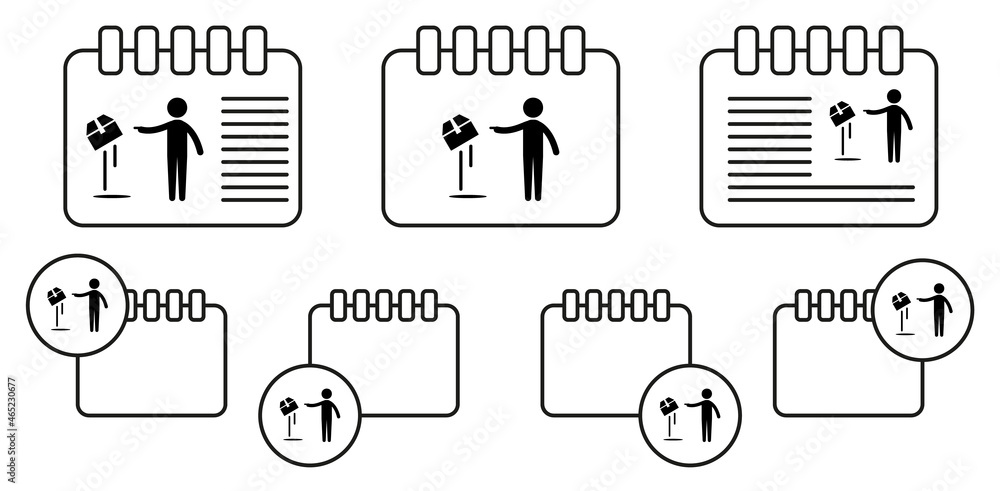 Aufkleber power man of thought vector icon in calender set illustration for ui and ux, website or mobile appli