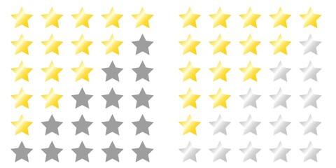 Big set of star review rating vector icons. Collection of stars for different levels ratings. Website product review stars. Rating Stars. Five stars customer product rating.