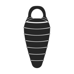 Sleeping bag vector icon.Black vector icon isolated on white background sleeping bag .