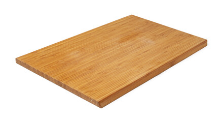 Wooden cutting board on a white background