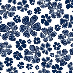 Floral seamless background pattern. Colorful spring flowers hand drawn, vector. Spring summer. Fabric swatch, textile design, wrapping paper