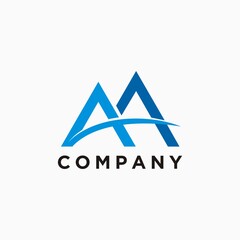 AA initial logo simple design concept for business company