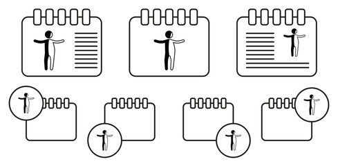 Invisible man vector icon in calender set illustration for ui and ux, website or mobile application
