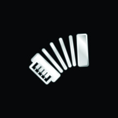 Accordion Side View silver plated metallic icon
