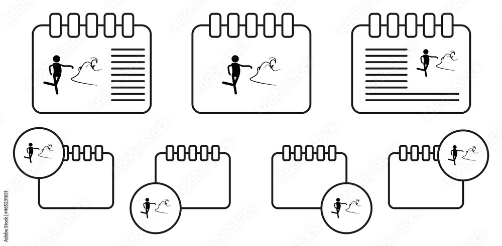Aufkleber wind man vector icon in calender set illustration for ui and ux, website or mobile application