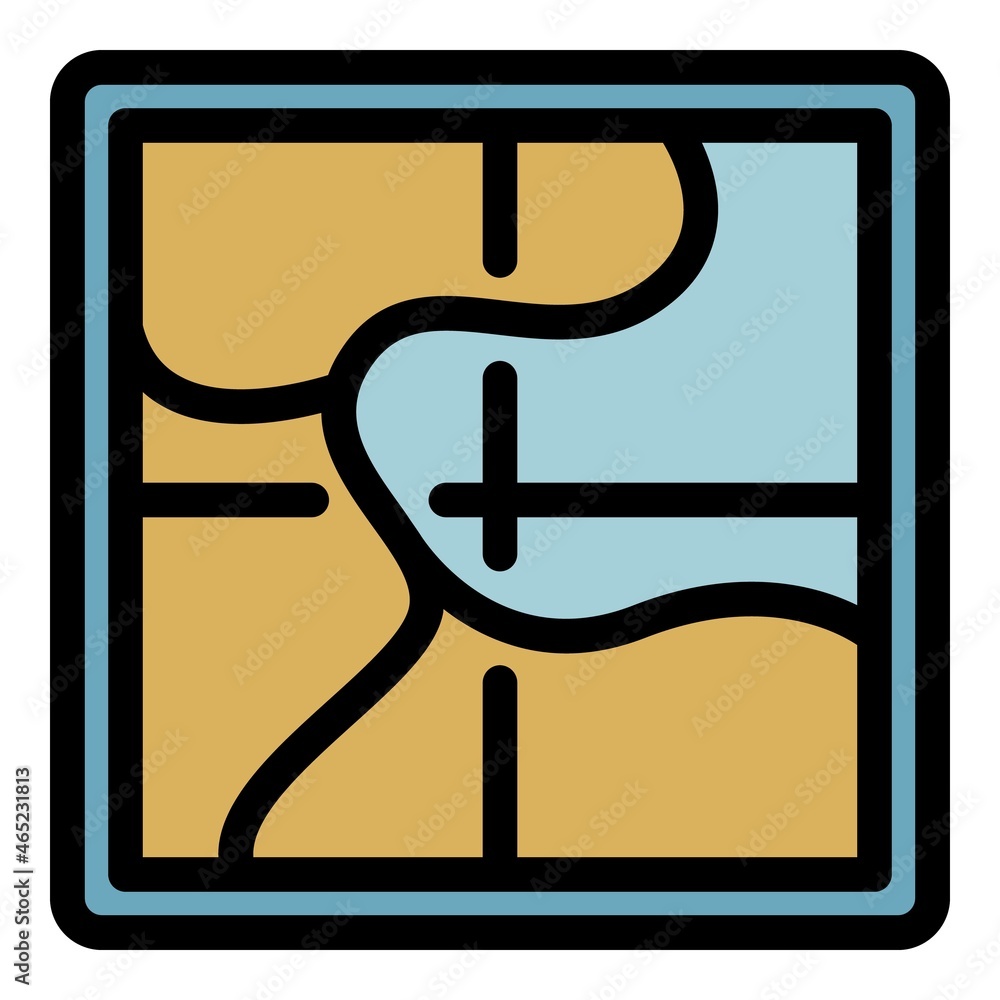 Aufkleber safari map icon. outline safari map vector icon color flat isolated