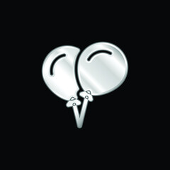 Balloons silver plated metallic icon