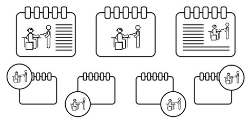 home schooling, parent help vector icon in calender set illustration for ui and ux, website or mobile application